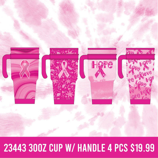 Breast Cancer Awareness 30 oz Insulated Cup Assortment- 4/Pk