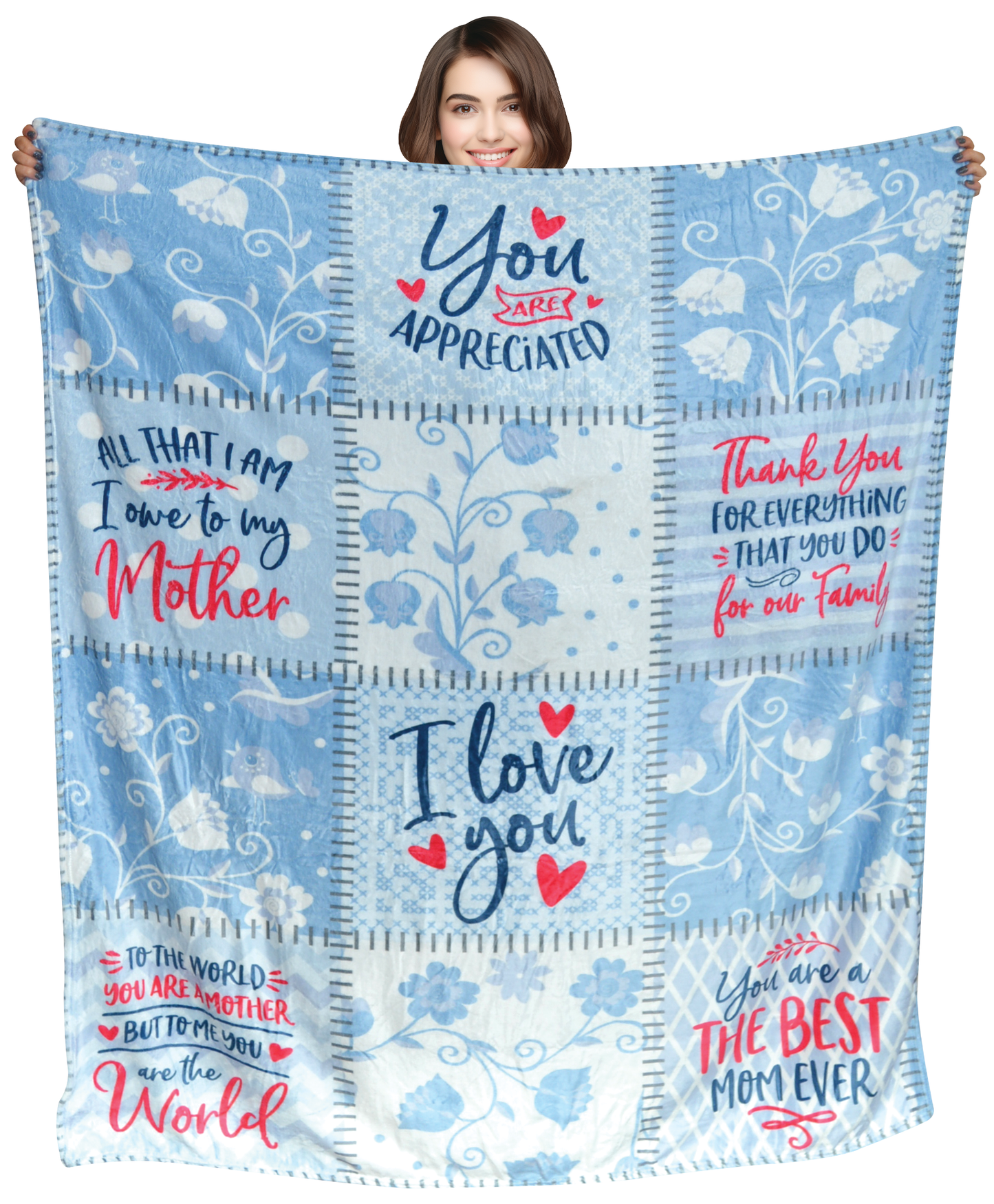 Jumbo Fleece Plush Blanket 50 x 60 Family Assortment- 6/Pack