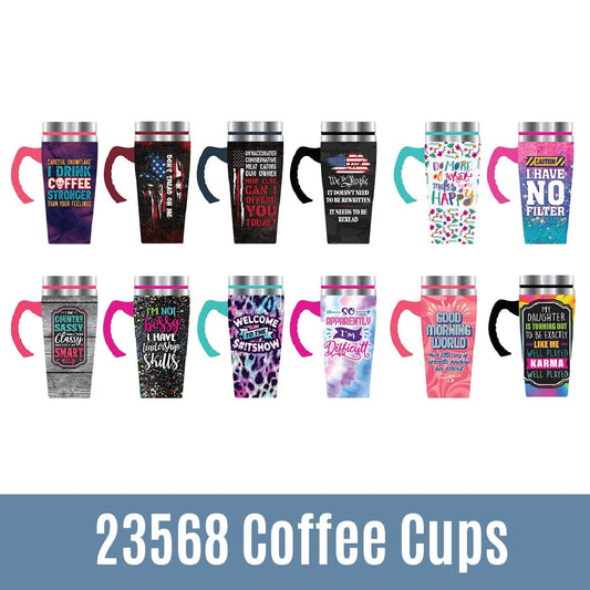 Insulated Stainless Steel 16 oz Coffee Mug Assortment- 24/Pk
