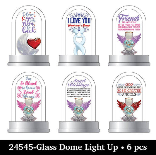 Light Up Glass Keepsake Celebrate Love Assortment- 6/Pack