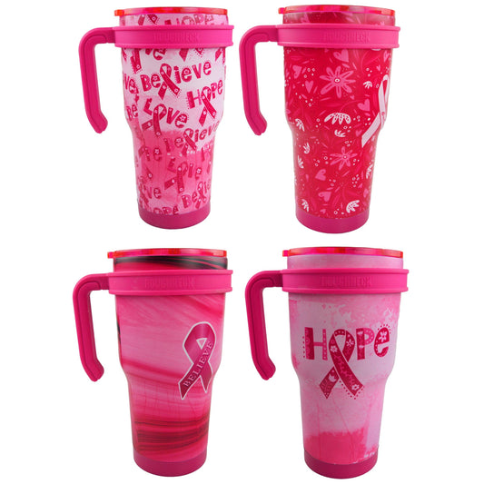 Breast Cancer Awareness 30 oz Insulated Cup Assortment- 4/Pk
