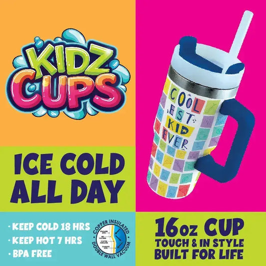 16 oz Insulated Kids Cup Assortment - 6/Pack