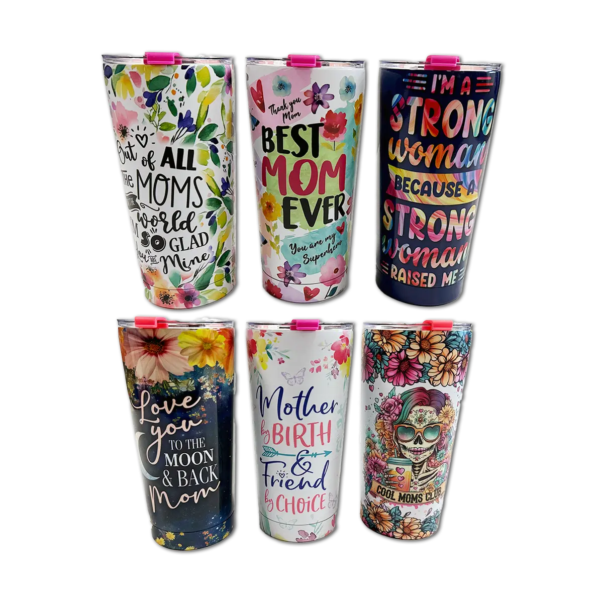 Mom Theme 20oz Insulated Tumbler with Lid Assortment